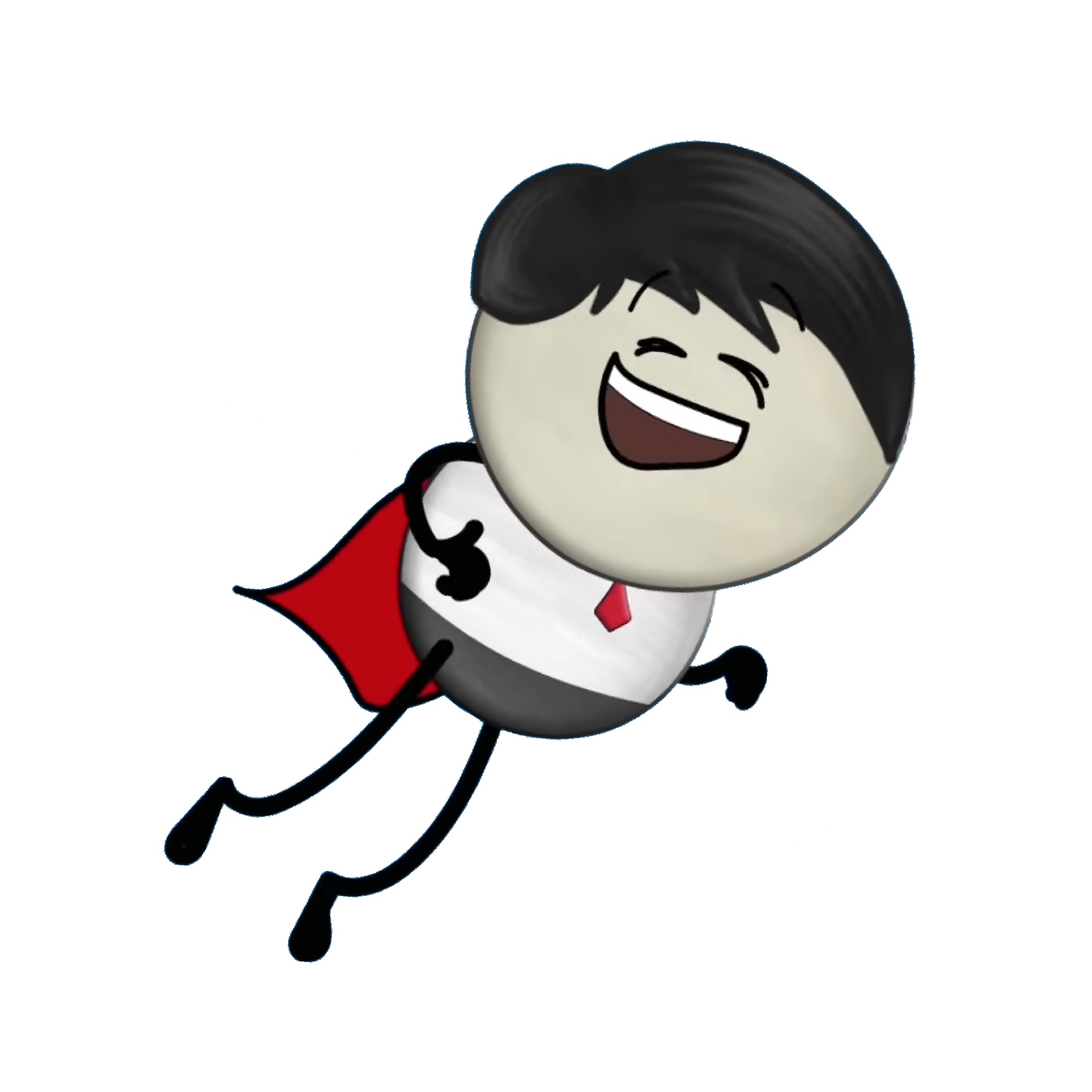 Flying boy representing the AumSum brand.